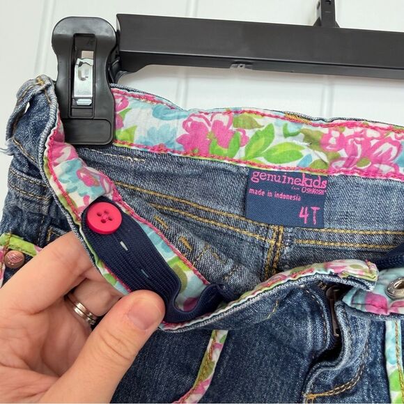 Vintage Genuine Kids by Oshkosh Toddler Girl Denim Shorts 4T Blue Jean Shorts - Picture 9 of 9